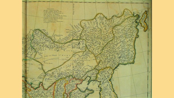 1734年中國北部邊界在尼布楚（位於俄方邊界內）附近。