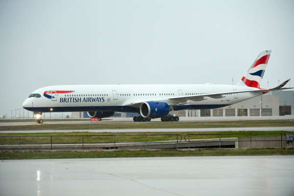 2019年10月1日，英国航空A350客机在加拿大多伦多机场降落。