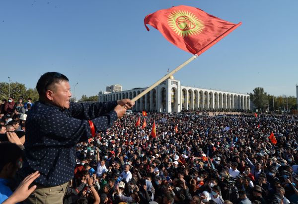 2020年10月5日，吉爾吉斯斯坦民眾在比什凱克舉行示威抗議