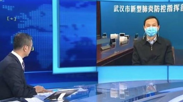 武汉市委书记马国强接受央视采访资料图片