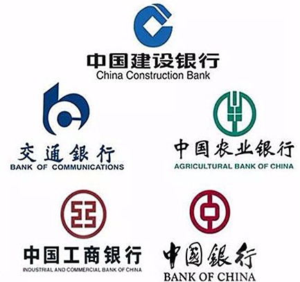 中國央行帳下五大國有銀行：中農工建交