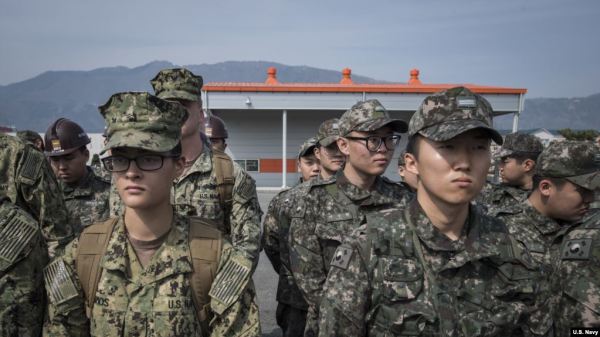 美韩海军联合训练（图片来源：美国海军2017年资料照）
