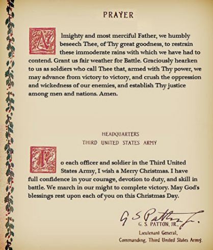 巴顿将军祷告词已加载史册。
