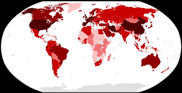 中共病毒 全球 國家 19個 