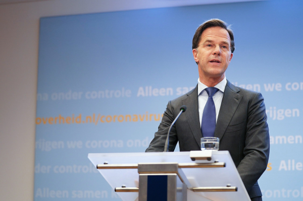 2020年5月19日，荷蘭總理馬克．魯特在荷蘭海牙舉行新聞發布會。