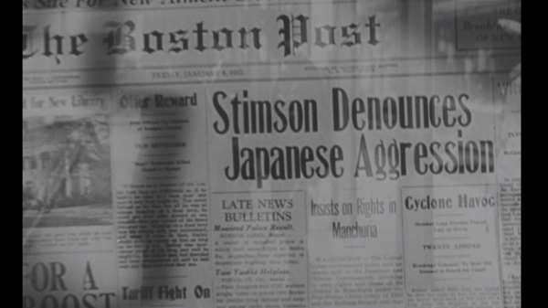 918事變後，《波士頓郵報》報導時任美國國務卿史汀生（Stimson）對日本強烈譴責。