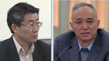 中国疾控中心主任高福（左）、北京市委书记蔡奇（右）