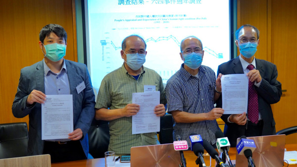 香港民研发布六四事件周年调查结果。