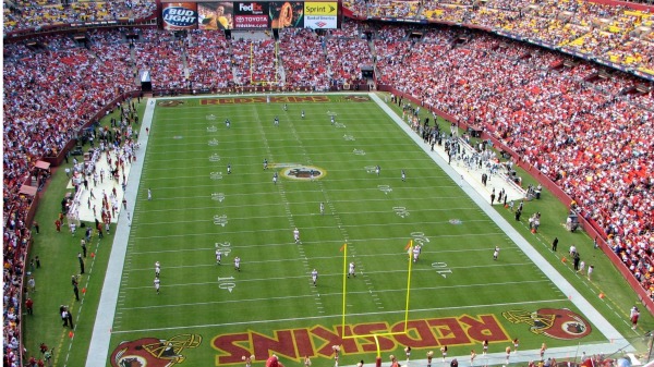 NFL華盛頓紅人隊主場比賽場面。