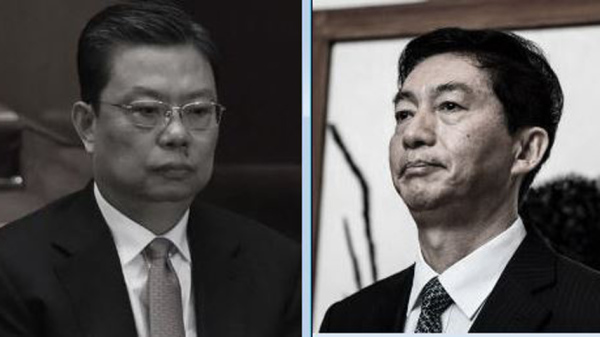 中纪委书记赵乐际（左）和香港中联办主任骆惠宁（右）
