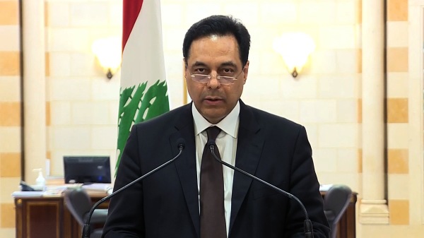 2020年8月10日晚，黎巴嫩总理迪亚布（Hassan Diab）宣布政府总辞。