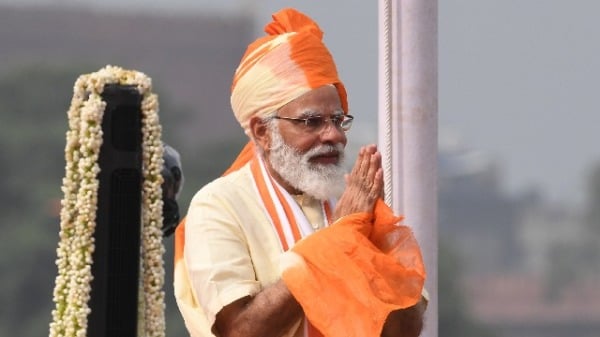 印度总理莫迪在独立日上致辞