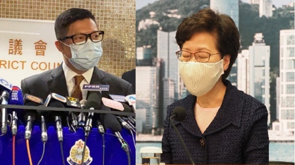 最近香港行政长官林郑月娥与警务处处长邓炳强分别接受传媒访问，再向国家“表忠”，两人不约而同被问及遭美国制裁后之影响。资料照。