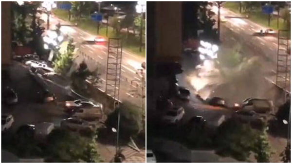 四川宜宾路面塌陷21车瞬间坠入巨坑