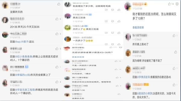 網友質疑官方通報的黑龍江疫情數據含糊不清（圖片來源：微博）