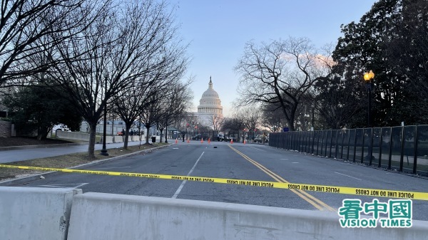 2021年1月20日，川普总统离开后的华盛顿DC，在国会山附近，更加冷清，缺乏人气。（图片来源：看中国记者摄影）