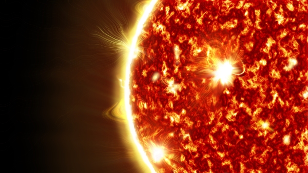 光速围绕着一颗红超巨星，一圈的话需要九个小时，而光束围绕着太阳一圈的话，仅仅只需要14.5秒。