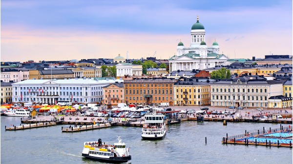 芬兰的赫尔辛基都市风景。