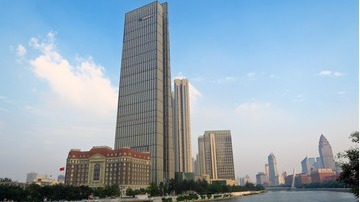 位于天津河东区、建筑高度270米的渤海银行总行（Bohai Bank Tower）