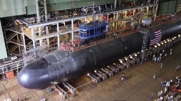 美國哥倫比亞級戰略核潛艇在建造中。