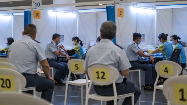 2月23日香港纪律部队打疫苗情况