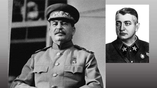 斯大林（左）大规模清洗内务部，包括叱咤风云的图哈切夫斯基（右）及其他将领。