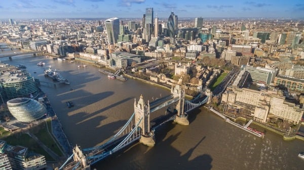英国伦敦俯瞰图。（图片来源：Dronepicr/CC BY 2.0）