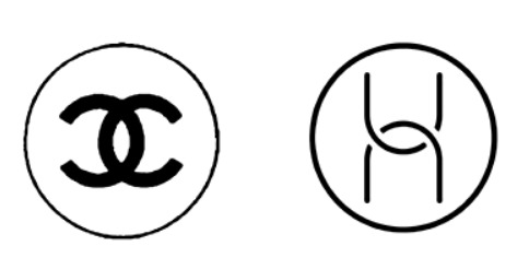 华为旗下电脑硬件的商标（右）因与法国精品香奈儿的双C商标（左）极为相似。
