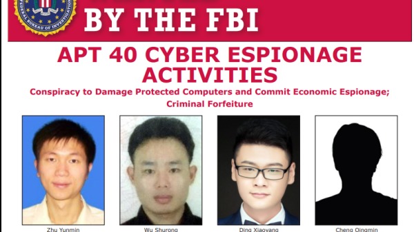 美国司法部起诉4名受雇中国国家安全部的骇客。