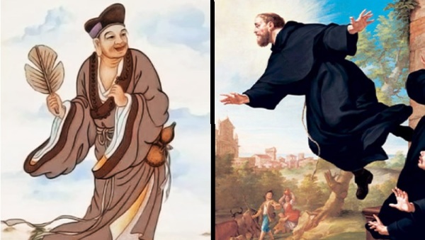 左为南宋济公；右为1600年代意大利托钵会修士圣若瑟。