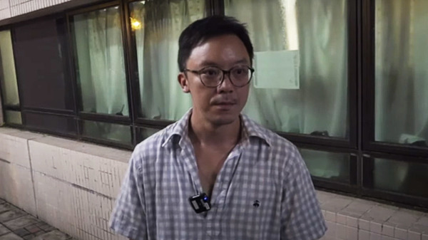 「7.27光復元朗」遊行發起人鍾健平，23日被警方要求預約拘捕。（圖片來源：視頻截圖）