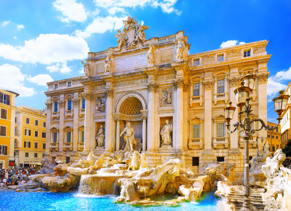 罗马 喷泉 教堂 雕塑  贝尼尼设计的特雷维喷泉