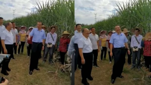 2021年9月16日，中共總理李克強赴廣西玉林考察，有民眾當面訴苦「農村娶媳婦太難了」。（圖片來源：視頻截圖）