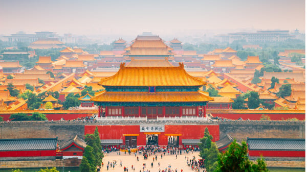 明代永樂年間建造的北京紫禁城。