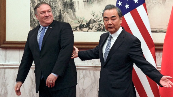 美國國務卿蓬佩奧與中共外交部長王毅