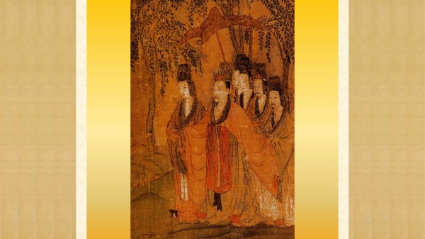 三国时期的著名诗人曹植画像，图为顾恺之《洛神赋图》局部。