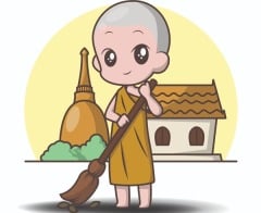 为什么庙里的小和尚总在打扫院子(图)