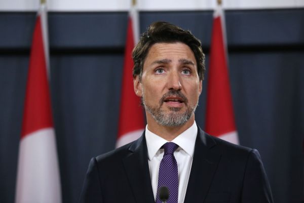 2020年1月9日，特魯多在加拿大渥太華舉行的新聞發布會上發表講話。
