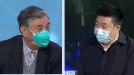 左為中國疾控中心首席專家曾光，右為武漢市長周先旺