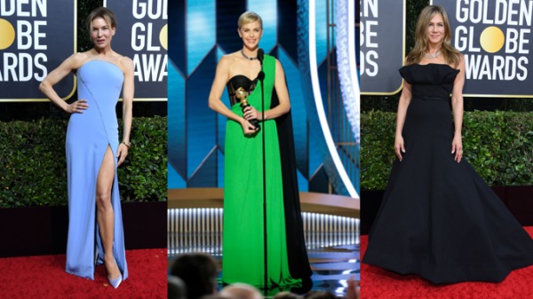 芮妮齊薇格（Renee Zellweger）、莎莉賽隆（Charlize Theron）、珍妮佛安妮斯頓（Jennifer Aniston）盛裝參與第77屆金球獎頒獎典禮。