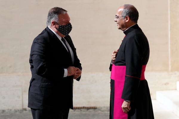 2020年10月1日，美国国务卿蓬佩奥到访梵蒂冈。