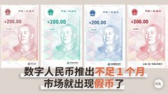 数字人民币窜热搜号称最安全未满月现假币(图)