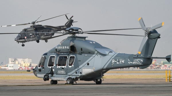 參與監視12港青出海的港府飛行服務隊獵豹直升機「B-LVH」（同型號），報導指上有警員隨行。（圖片來源：香港政府新聞處）