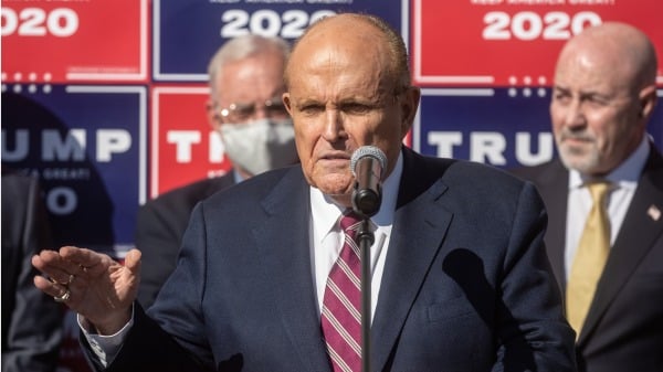川普總統的私人大律師、前紐約市長魯迪．朱利安尼（Rudy Giuliani）。（圖片來源： Chris McGrath/Getty Images）