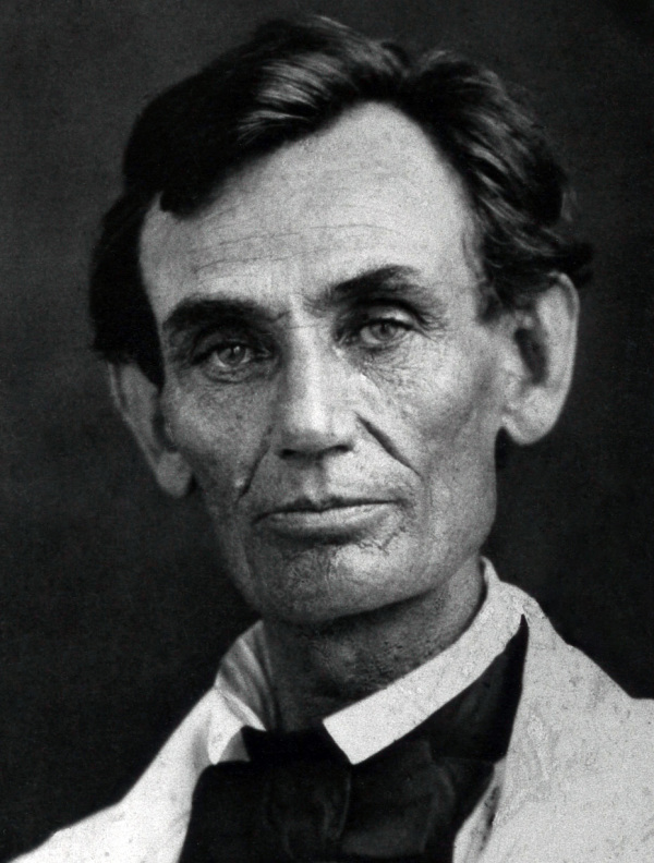 1858年5月，时年49岁的林肯。