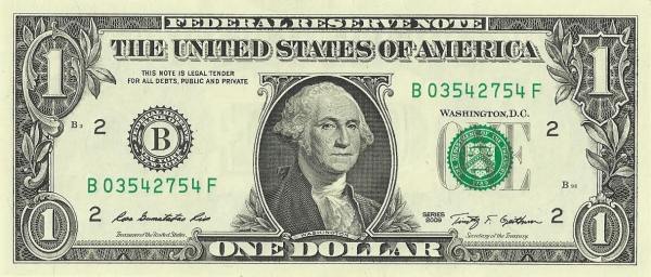 1美元正面，2009年版。