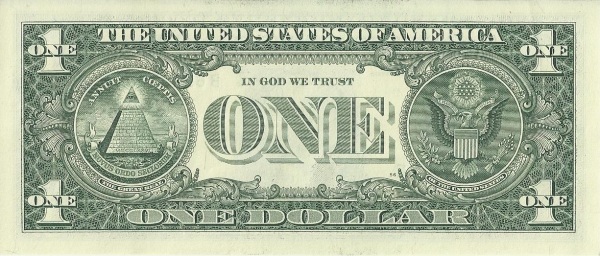 1美元背面，2009年版。