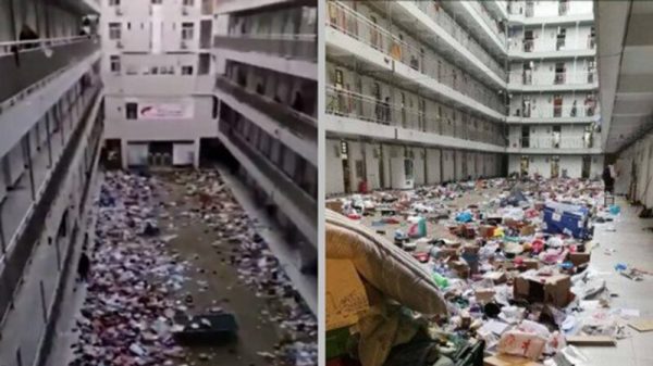 武漢十幾所高校被徵用電腦等私人物品被直接扔樓下