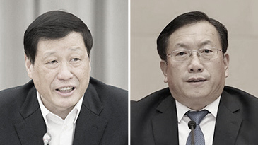 新任湖北省委書記應勇（左）和武漢市委書記王忠林（右）