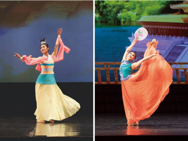 肖嘉祺在中國古典舞《創世》與《中原漢麗》中的演出劇照